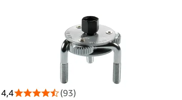 Ölfilter-Schlüssel mit drei Greifarmen und schwarzem Bit-Aufsatz.