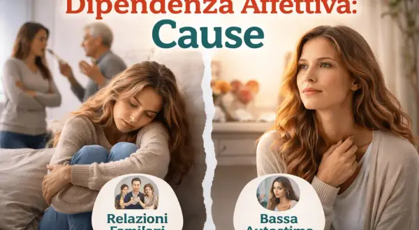 Dipendenza affettiva: cause. Una donna triste, con relazioni familiari difficili, e una donna pensierosa, con bassa autostima.