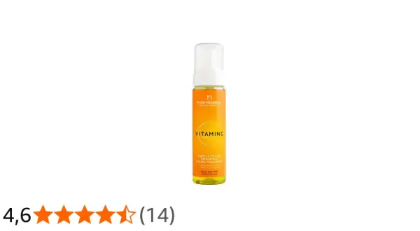 Flacone di detergente schiumoso Pure Mineral con Vitamina C, per una pelle fresca e pulita.