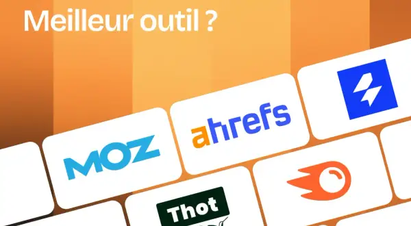 Logos de logiciels de référencement naturel : Moz, Ahrefs, Thot SEO, et d'autres. Quel est le meilleur outil ?