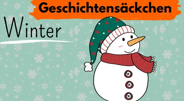Winterliche kurze Handpuppen Geschichten mit einem süßen Schneemann.