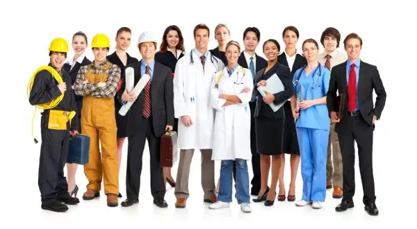 Vielfältige Berufsgruppe, von Handwerkern bis Ärzten. Ideal für ein Fernstudium Büromanagement.