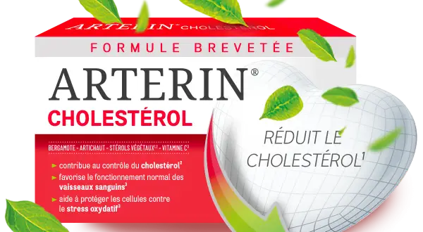 Arterin, une formule brevetée avec vitamine pour baisser le cholestérol. Aide au contrôle du cholestérol et à la protection des cellules.