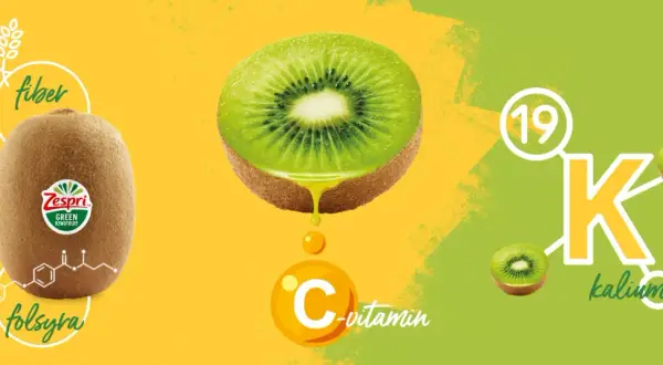Hela kiwin innehåller fiber, C-vitamin och folsyra. Den är även rik på kalium.