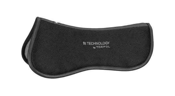 Czarna podkładka pod siodło z technologią "fit TECHNOLOGY by TORPOL", zapewniająca komfort i dopasowanie.