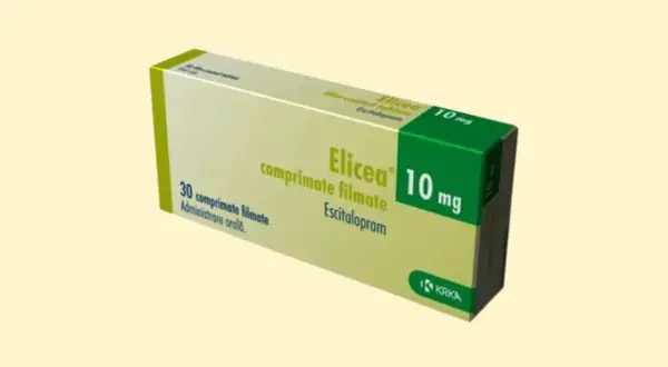 Opakowanie leku Elicea 10 mg, zawierające 30 tabletek powlekanych escitalopramu.