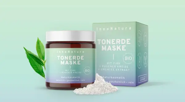 InnoNature Tonerde Maske mit Zink & Grüntee-Extrakt, ideal für die T-Zone. Naturkosmetik, natürlich & rein.