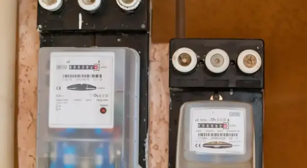 Dwa liczniki energii elektrycznej, jeden z nich czeka na wymiana licznika Tauron.