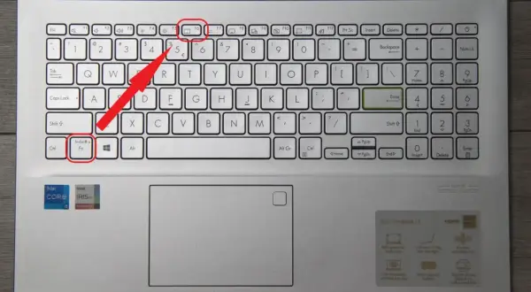 Klawisz F6 z ikoną ekranu służy do wyłączenia ekranu dotykowego w laptopie. Naciśnij Fn+F6, aby wyłączyć ekran dotykowy.