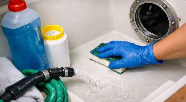 Pulizia del serbatoio acqua potabile: quale scegliere? Detergenti, spugna e tubo per un lavaggio accurato.