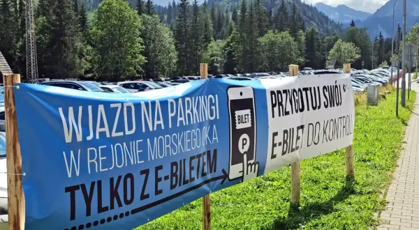 Wjazd na parking pod Morskim Okiem tylko z e-biletem. Przygotuj swój e-bilet do kontroli.