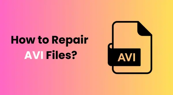 Learn how to repair AVI files on your Mac. This graphic shows the text "How to Repair AVI Files?" next to an AVI file icon.