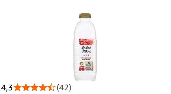 Bouteille de lait Ribot Paysan Breton, parfait pour une recette de buttermilk maison.