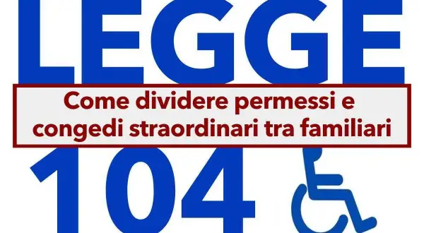 Legge 104: come dividere permessi e congedi straordinari tra familiari in caso di separazione. Simbolo disabilità.