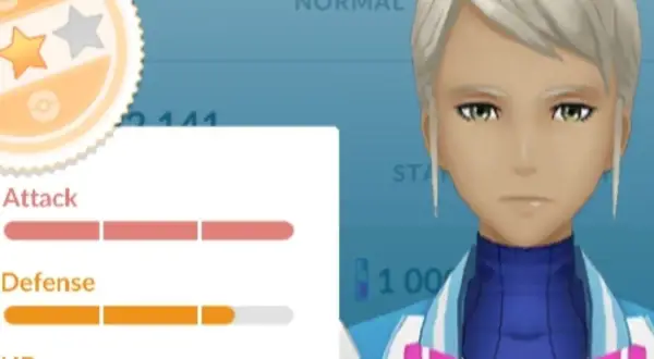 Statystyki postaci w iv pokemon go: atak, obrona i HP.