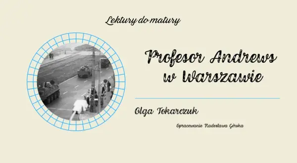 Czarne i białe zdjęcie przedstawiające czołgi na ulicy w Warszawie, w okrągłej ramce.