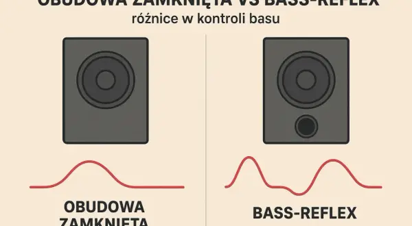 Obudowa zamknięta vs bass-reflex: porównanie kontroli basu. Wykresy pokazują różnice w reakcji basowej.
