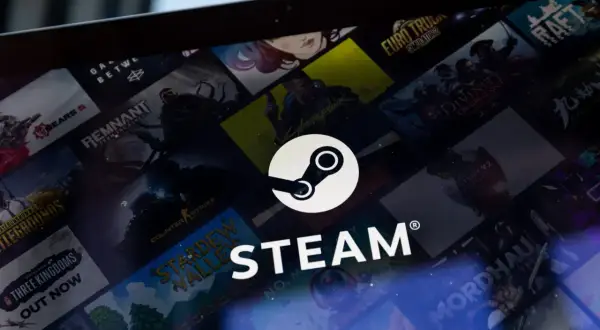 Ekran Steam z logo i okładkami gier. Chcesz wiedzieć, jak sprawdzić ile wydałem na Steam?