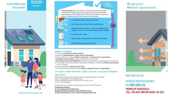 Tabela dofinansowania "Czyste Powietrze" pokazuje, jak uzyskać środki na ocieplenie domu i wymianę ogrzewania.