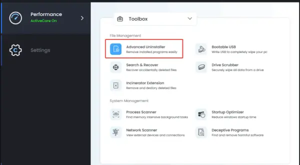 Zaawansowany odinstalator w MiniTool System Booster pomoże Ci dowiedzieć się, jak odinstalować McAfee i inne programy.