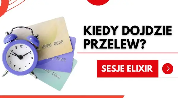 Budzik i karty płatnicze symbolizują oczekiwanie na pieniądze. Kiedy dojdzie przelew? Sprawdź sesje Elixir.
