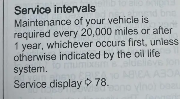 Serviceintervall för din Ford Focus: underhåll krävs var 3200 mil eller efter 1 år. Service display visar 78.