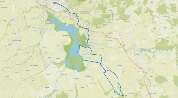 Trasy rowerowe Elbląg i okolice. Mapa pokazuje szlaki rowerowe wokół Elbląga i Jeziora Drużno.