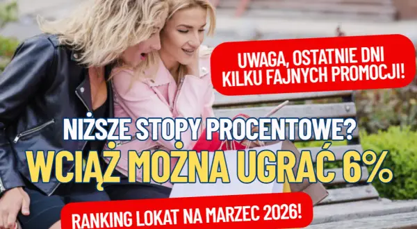 Dwie kobiety patrzą na telefon, dyskutując o tym, w którym banku jest najwyższe oprocentowanie. Wciąż można ugrać 6%!