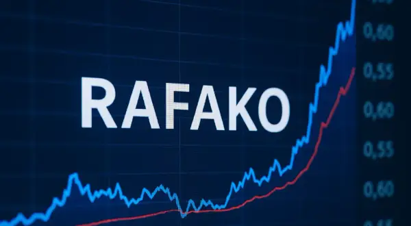 Wykres przedstawiający wzrost notowań RAFAKO. Widać dynamiczny wzrost kursu akcji, co może być dobrym sygnałem dla inwestorów.