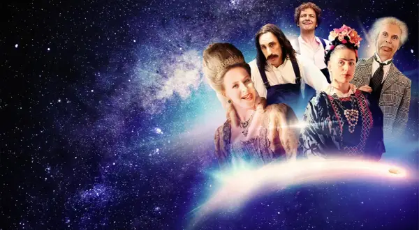 Figuren aus der sketch history staffel 4 reisen durch den Weltraum.