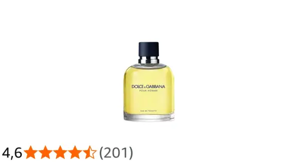 Flakon perfum Dolce & Gabbana Pour Homme, klasyczny zapach dla mężczyzn, z oceną 4,6 gwiazdek.