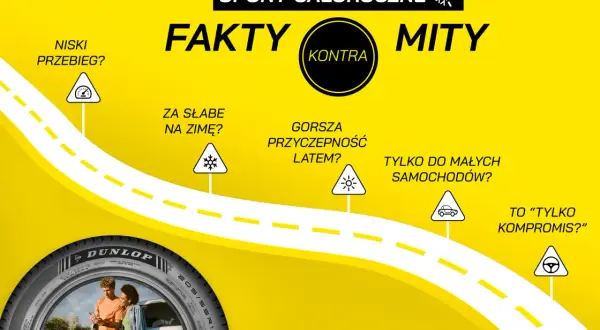 Opony całoroczne Dunlop: fakty i mity. Czy są słabe zimą, czy tylko do małych aut? Sprawdź!