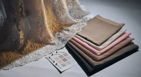 Delikatna koronka i gładkie tkaniny w pastelowych kolorach. Czy to cupro? To materiał o jedwabistym połysku, idealny na elegancką odzież.