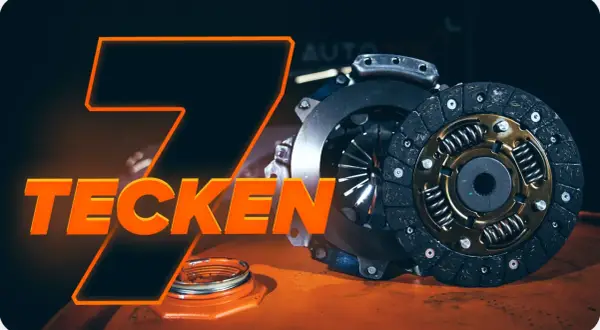 En koppling fastnar i botten. Bilden visar en bilkoppling och en del av texten "7 TECKEN".