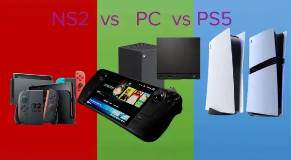 Nintendo Switch, Steam Deck, Xbox Series X, i PlayStation 5.