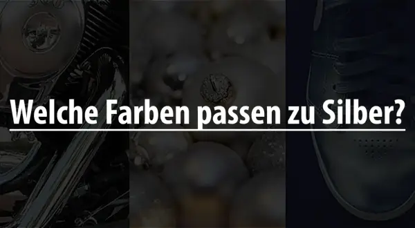 Welche Farben passen zu Silber? Ein Motorrad, Weihnachtsdeko und ein Sneaker zeigen die Vielseitigkeit von Silber.