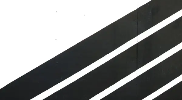 Líneas diagonales negras y blancas que evocan un pensamiento polarizado, sin matices intermedios.