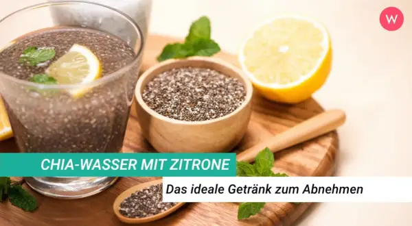 Chia-Zitronen-Wasser: Erfrischend und ein toller Helfer für deine Abnehmen Erfahrungen. Mit frischer Zitrone und Minze.