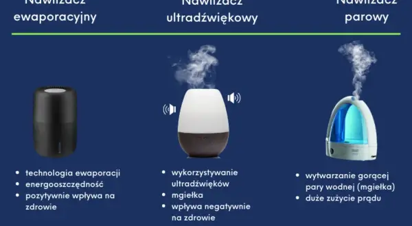 Porównanie nawilżaczy: ewaporacyjny, ultradźwiękowy i parowy. Dowiedz się, jak używać nawilżacz powietrza, by poprawić zdrowie.