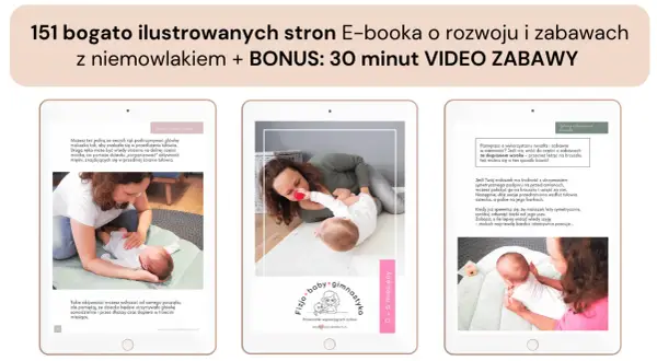 Mama pomaga niemowlakowi w ćwiczeniach z niemowlakiem, wspierając jego główkę.