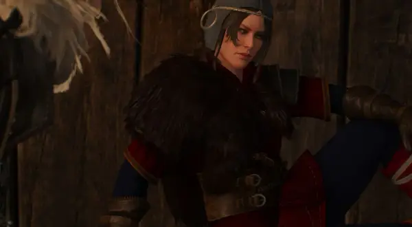Yennefer wpatruje się w Geralta, zastanawiając się, czy romans z Shani ma wpływ na jej uczucia.