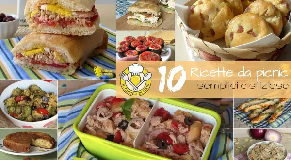 10 ricette da picnic semplici e sfiziose: panini, torta salata, insalate e focaccine, perfetti piatti pronti da portare in viaggio.