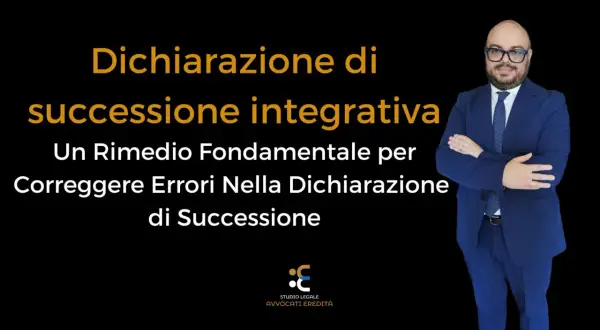 Dichiarazione integrativa per correggere un errore catastale successione. Avvocato con braccia conserte.