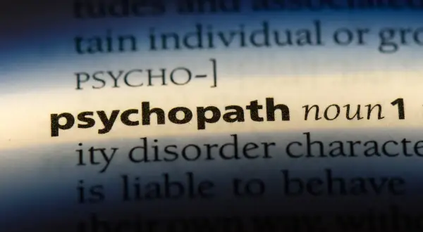 Słowo "psychopath" w słowniku. Czego boi się socjopata? Może konfrontacji z własnymi czynami, które opisuje definicja.