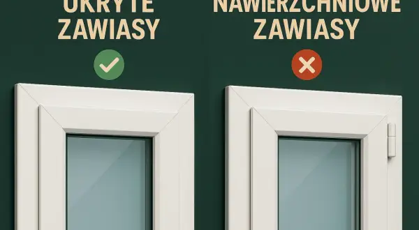 Okna z ukrytymi zawiasami są bardziej awaryjne od klasycznych? Porównanie dwóch typów okien: z ukrytymi i nawierzchniowymi zawiasami.