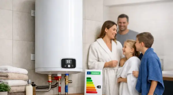 Jaki bojler dla 3 osobowej rodziny? Energooszczędny model z etykietą A, idealny dla rodziny, zapewniający ciepłą wodę.
