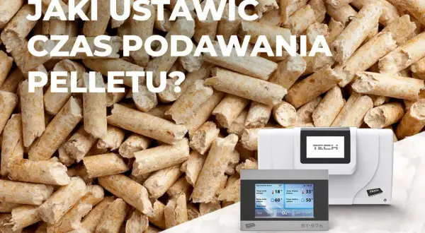 Palnik Venma: jak ustawić czas podawania pelletu? Sterownik TECH ST-976 pokazuje temperaturę kotła i bojlerów.