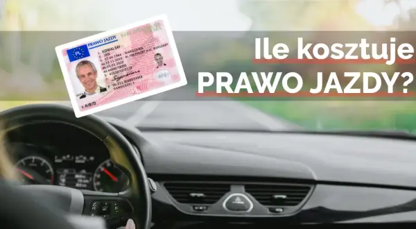 Prawo jazdy na pierwszym planie, za kierownicą samochodu.