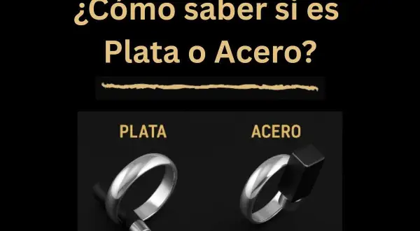 ¿Cómo saber si algo es de plata? Muestra un anillo de plata y uno de acero, con la pregunta central.