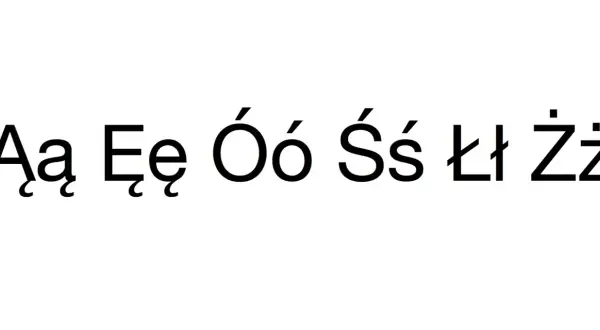 Polskie znaki na klawiaturze: Ąą, Ęę, Óó, Śś, Łł, Żż.